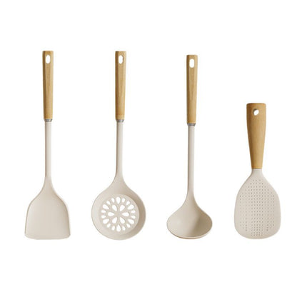 Wooden handle silicone rice spoon