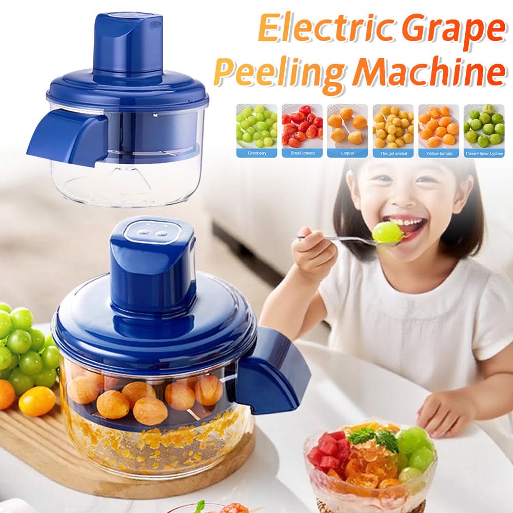Electric Grape, Garlic & Cherry Tomato Peeler | Rechargeable Hands-Free Skin Remover for Small Fruits & Veggies
