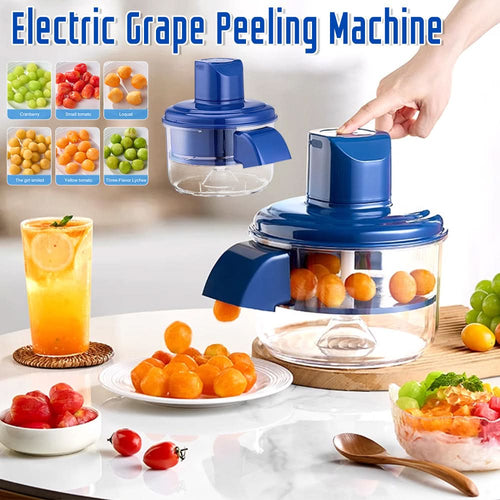 Electric Grape, Garlic & Cherry Tomato Peeler | Rechargeable Hands-Free Skin Remover for Small Fruits & Veggies